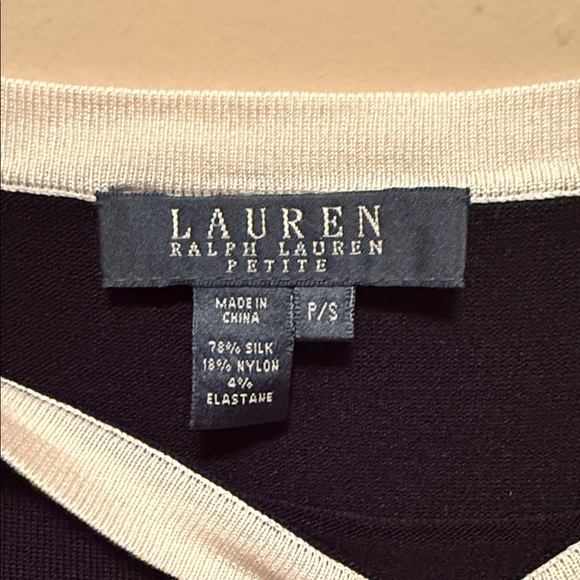 Lauren Ralph Lauren Black Top with White Trim - Picture 3 of 3
